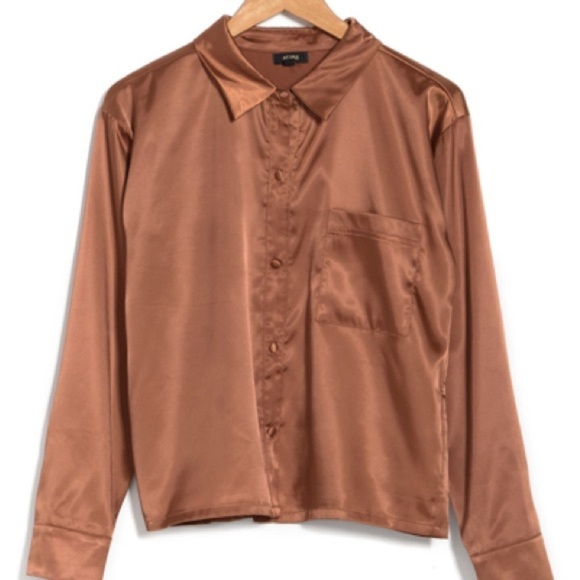 AFRM Tops - AFRM Copper Silk Button Up​​